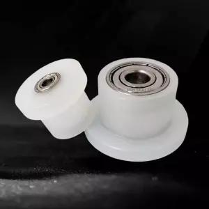 1pc 나일론 고정 풀리 PP 폴리 프로필렌 베어링 롤러 자동 내마모성 T 자형 일방적 트랙 휠 가이드