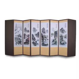 추사글씨 산수화 8폭 제사용 (커버포함 병풍 제사병풍