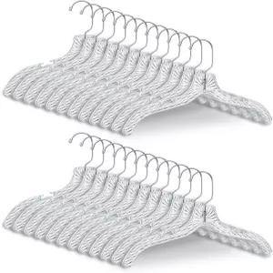 크리스탈 컷 헤비 듀티 미끄럼 방지 플라스틱 행거 24팩 - 정장용 보이지 않는 드레스