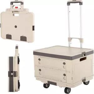 바퀴가 달린 롤링 상자 카트 잠금식 뚜껑이 있는 유틸리티 1개 중 2개 알루미늄 손잡이가 접이식 신발