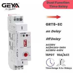 GEYA GRT8-EC 10A 지연 또는 끄기 릴레이의 이중 기능 타이머 AC220V/DC24V ACDC24V-240V 시간 CE CB ROHS