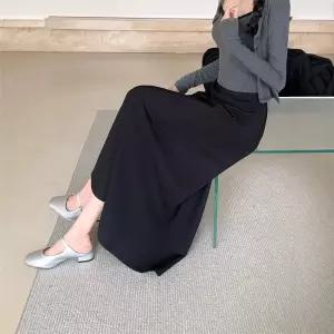 율랑팡 여성 A라인 가을 정장 솔리드 스커트 밴딩 슬림핏 HO3