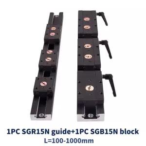 블랙 내장 이중 축 선형 가이드 레일 알루미늄 롤러 베어링 산업용 트랙 SGR15N SGB15N 3/4/5 휠 슬라이더