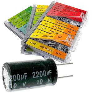 산업용 전기 및 10V, 16V, 25V, 50V, 100V용 EEE 0.1uF-2200uF 633pcs 커패시터 세트 30개 값 633개 개별 박스 뚜껑 전해 모음 키트