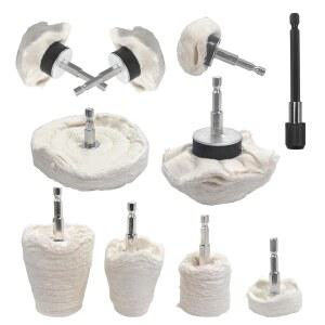 드릴용 BWWND 10PCS 버핑 키트 샤프트가 패드 육각 연마 있는 4인치