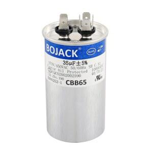 BOJACK 35 uf 370V 450V AC CBB65 모터 및 팬 시동 원형 커패시터 MFD 10000AFC