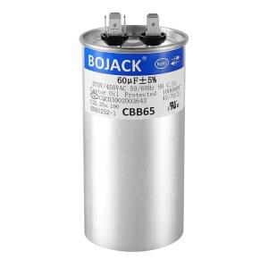 BOJACK 60 uF 5% MFD 370/450V CBB65 AC 모터 런 또는 팬 스타트 및 냉각 열 펌프 에어컨용 라운드 커패시터