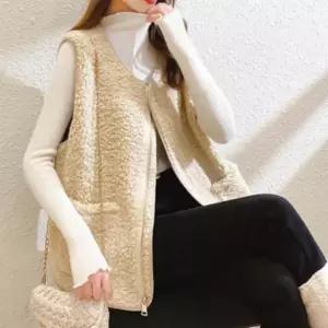 뽀글이 베스트 데일리 조끼 라운드넥 캐주얼 양털