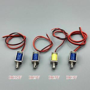 DC 3V 5V 6V 9V 12V 8mmx10mm 미니 푸시-풀 스루 타입 마이크로 전자석 오픈 프레임 스프링 솔레노이드 스