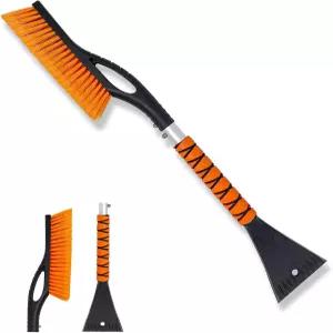 Wewymewo 27인치 분리형 알루미늄 스노우 브러시 및 자동차 앞유리용 얼음 스크레이퍼 - 인체공학적 폼