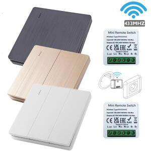 무선 스마트 스위치 조명, 벽 패널 리모컨 미니 릴레이 리시버, 가정용 LED 램프 선풍기, 433Mhz RF 86