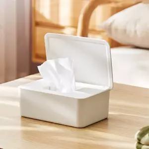 화이트 모던 물티슈 케이스 디스펜서 뚜껑 통 커버 보관함 거치대 소분 물휴지 사각 꽂이 정리함 인테리어
