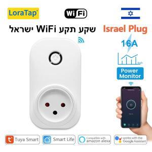 LoraTap Wifi 소켓 이스라엘 플러그 콘센트 16A 에너지 소비 모니터링 Tuya 스마트 라이프 App 원격 제어