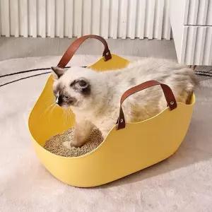 고양이 화장실 펫용품 키우기 반려동물 휴대용 손잡이 변기통