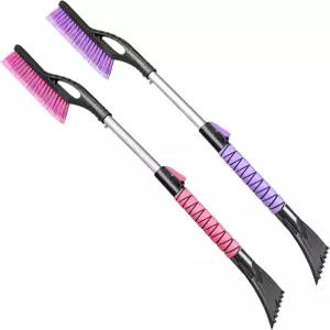 자동차용 2팩 얼음 스크레이퍼 및 브러시 앞유리 창문용 확장 가능한 스노우 스 SUV 트럭 폼 그립이 있는 -