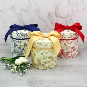 원통 리본 선물 포장 박스 답례 상자 케이스 소형 크리스마스 쿠키 종이 머그컵 향수 디퓨저 고급 캔들 통