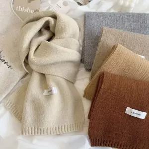 베이직 심플 니트 머플러 여자 남자 커플 겨울 목도리