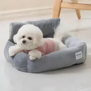 강아지 극세사 카시트 중형 1P 차량 쿠션 방석 여행
