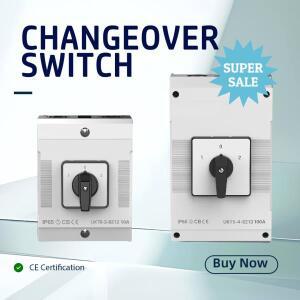 IP65 4P40A 3단 로터리 셀렉터 전환 캠 스위치 1-0-2 방수 박스 포함 인터럽터