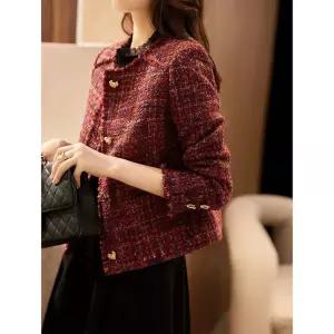 앤트맨 울 여성코트 홀리데이 선셋 로즈 핸드메이드 트위드 코트 OPH1