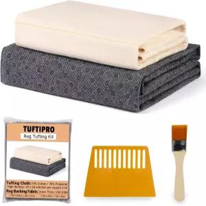 TUFTI 59x39 기본 터핑 천 미끄럼 방지 러그 백킹 패브릭 펀치 니들 및 건을 위한 완벽한 DIY 키트