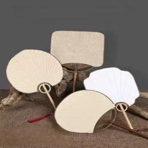 사각 부채 전통 선물 대나무 손잡이 팬 종이 휴대용