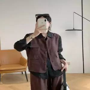 밴널스샵 봄 캐주얼 여자 리넨 나시 레이어드 베스트 조끼 HO1