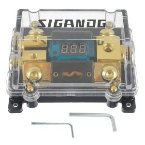 SIGANDG 자동차 오디오 디지털 LED 전압 디스플레이, ANL 퓨즈 홀더 분배 블록 1 in 2 Out, 개 및 헥사곤 렌치 개, 요트 오디오에 적합