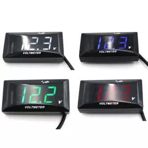 미니 LED 디스플레이 디지털 전압계 패널 볼트 전압 측정기 테스터 역방향 연결 보호 12V 자동차 오토바이