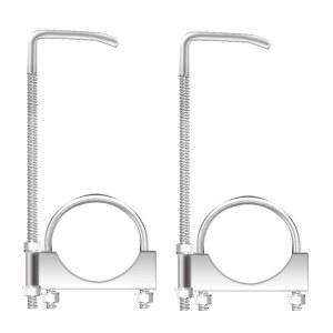 행거가 있는 3인치 범용 배기 클램프 2개, 파이프에 맞습니다