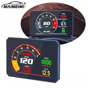 P16 HUD Obd2 디스플레이 온보드 컴퓨터 자동차 속도계 스마트 디지털 타코미터 프로젝터 EOBD 물 오일