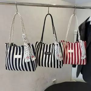 록쉬블몰 남자 캐주얼 빈티지 숄더 청반바지 스트라이프 대용량 가방 HO1