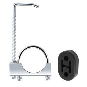 로드 및 고무 배기가 포함된 자동차 2.5인치 배기 클램프, 소음 고정 감소를 위한 행거 세트, 시스템을 필수 액세서리 U 머플러 클램프