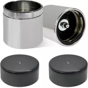 포비티 2 PCS 액슬 베어링 보호대 먼지 덮개가 있는 1.98인치 크롬강 트레일러 보트용 스틸 휠 허브 커버