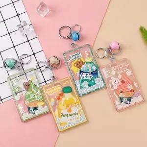 카드 케이스 홀더 커버 키링 열쇠고리 신분증 버스 보관 신용카드 지갑 투명 교통카드키링