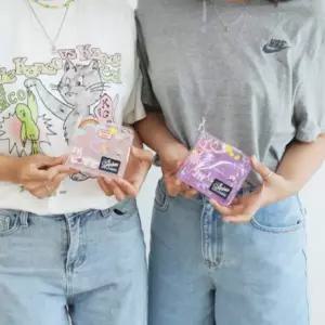 투명 글리터 PVC 목걸이 카드 지갑 3color 반짝이 포카 카드지갑