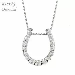 말굽목걸이 다이아목걸이 화이트골드 K18