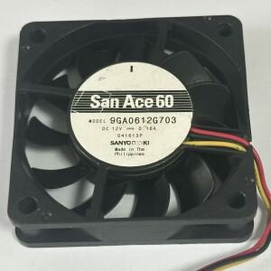 Sanyo Denki 3 와이어 서버 냉각 선풍기, 9GA0612P7G03, DC 12V, 0.16A, 60x60x15mm