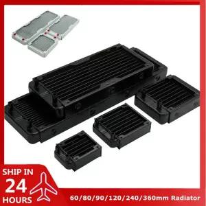 PC 수냉 라디에이터 알루미늄 CPU GPU RAM 방열판 교환기 팬 쿨러 60/80/90/120/240/360mm 검정/흰색
