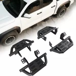 2024년형 EZREXPM 4PCS 6.7 와이드 EZ 사이드 스텝 장착 2026 도요타 타코마 더블 캡 러닝 보드 너프 바