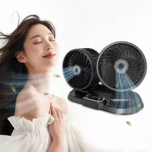 듀얼 선풍기 USB 차량용 리예 360도