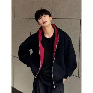 남성 가을 카디건 후드티 핏 맨투맨 빳빳한 쇼트 OP3