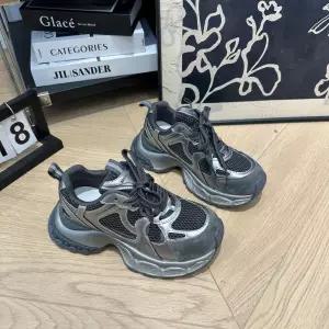 캐주얼 가을 빈티지 여친 러닝화 가죽 버전 통굽 메쉬 CH3