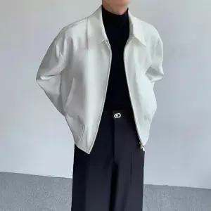 흰색 남사친 야구복 크린핏 숏 가을패딩 카디건 집업 아우터 행정자켓 OP3