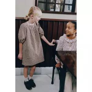 [국내배송] 자라 ZARA 체크 원피스 - 베이지-브라운 938012