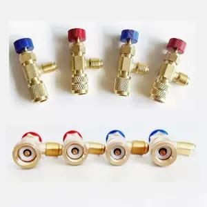 R410A R22 1/4 액체 안전 밸브 호스 구리 어댑터 수공구 용 냉동 충전 에어컨