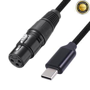 USB 유형 C-XLR 어댑터 C 남성-3 핀 여성용 마이크 케이블 코드 커넥터 컴퓨터 오디오 데이터