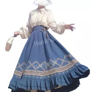 졸업사진 코스프레복장 분장 코스튬 우아한 의상 행사용 자수 촬영 스커트 드레스 데일리