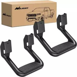 Nilight 유니버설 사이드 스텝 미끄럼 방지 알루미늄 후프 너프 바 어셈블리 블랙 2개 1쌍 쉐보레 포드