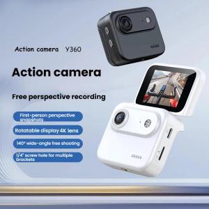 미니 스포츠 카메라 4K 울트라 클리어 녹화 VLOG 레코더 플립 스크린 흔들림 방지 143 ° 집열판각 학생 여